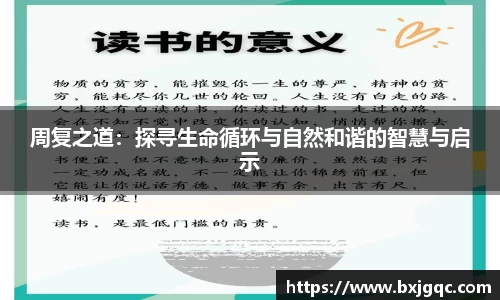 周复之道：探寻生命循环与自然和谐的智慧与启示