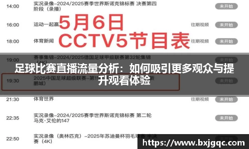 足球比赛直播流量分析：如何吸引更多观众与提升观看体验